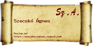 Szecskó Ágnes névjegykártya