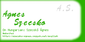 agnes szecsko business card
